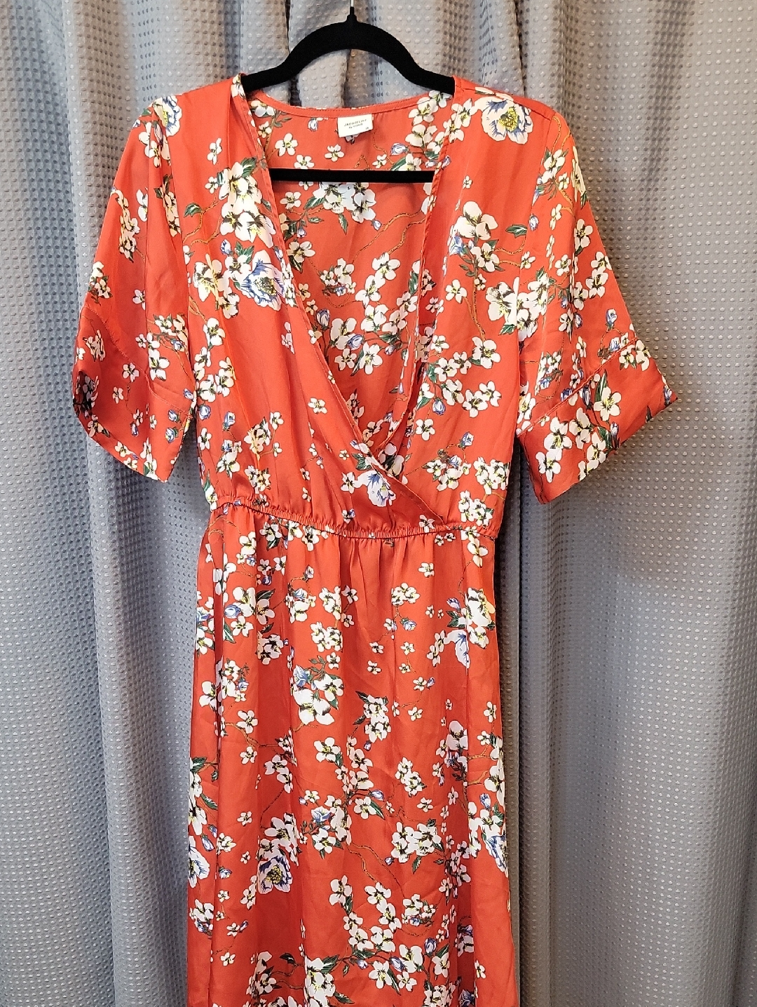 Nwot Jacqueline De Yong Cherry Blossom Faux Wrap Dress Size 38